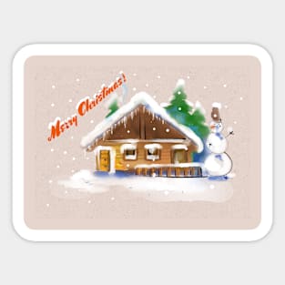 Merry Christmas snowman Sticker